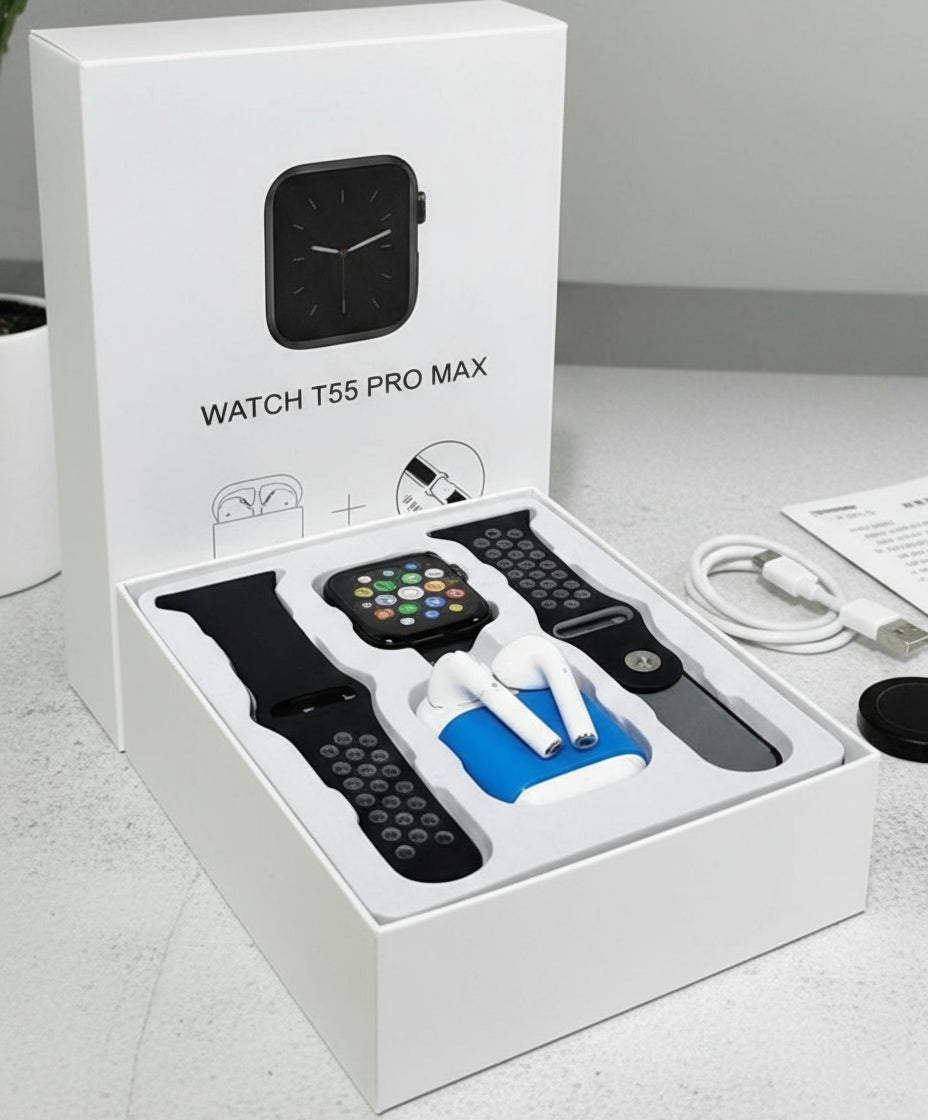 RELOJ T55 PRO MAX  + AIRPODS